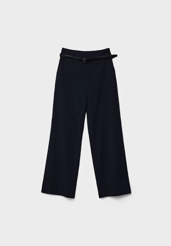 Прямые струящиеся брюки с поясом