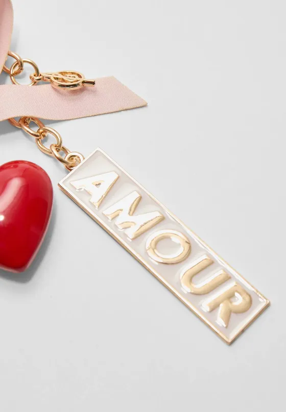 Брелок с сердечком и надписью Amour