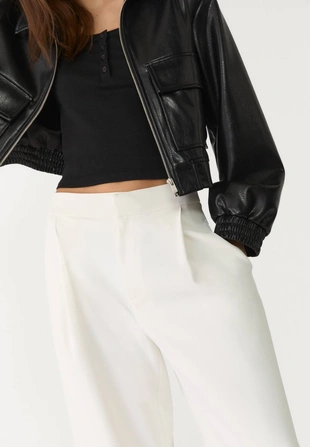 Брюки-кюлоты в строгом стиле с защипами- Заказать в России