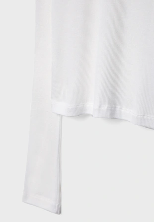 Футболка в рубчик с длинными рукавами- Заказать в России