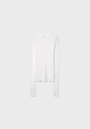 Футболка в рубчик с длинными рукавами- Заказать в России