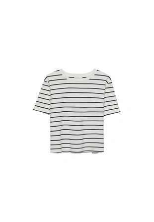 Базовая футболка классического кроя из плотной ткани в полоску- Заказать в России