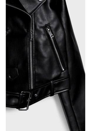 Байкерская куртка с ремнем из искусственной кожи- Заказать в России