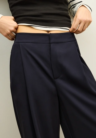 Брюки-кюлоты с защипами- Заказать в России