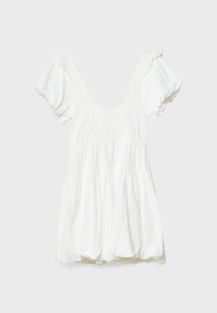 Короткое платье-баллон с короткими рукавами- Заказать в России