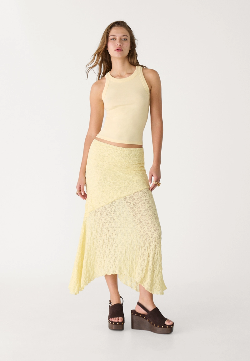 Кружевная юбка-миди
