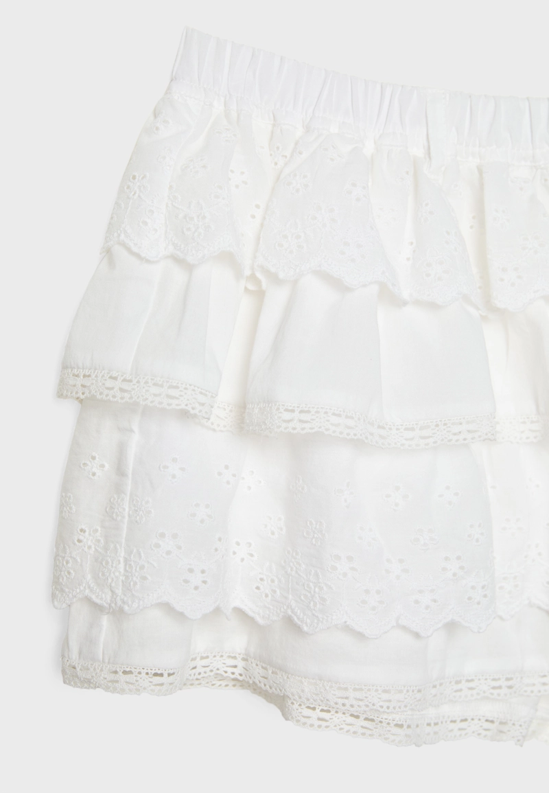 Шорты с оборками и вышивкой