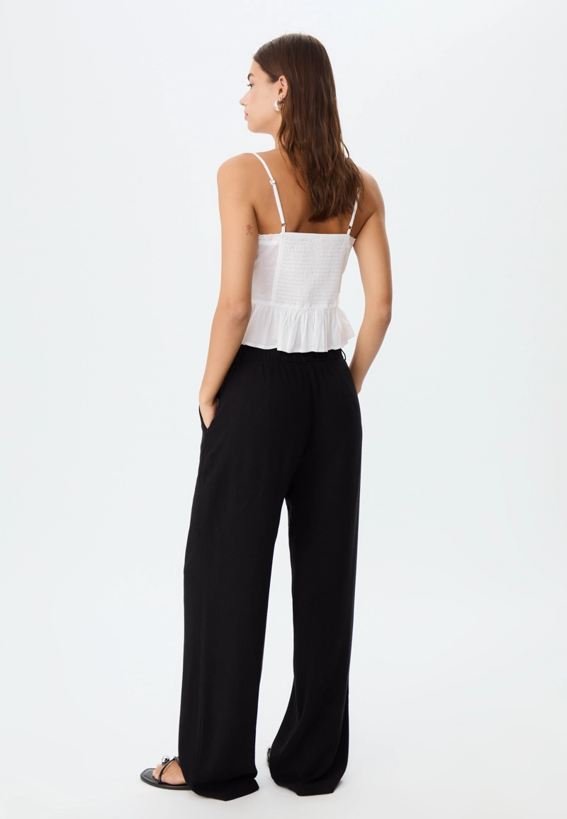 Прямые льняные брюки