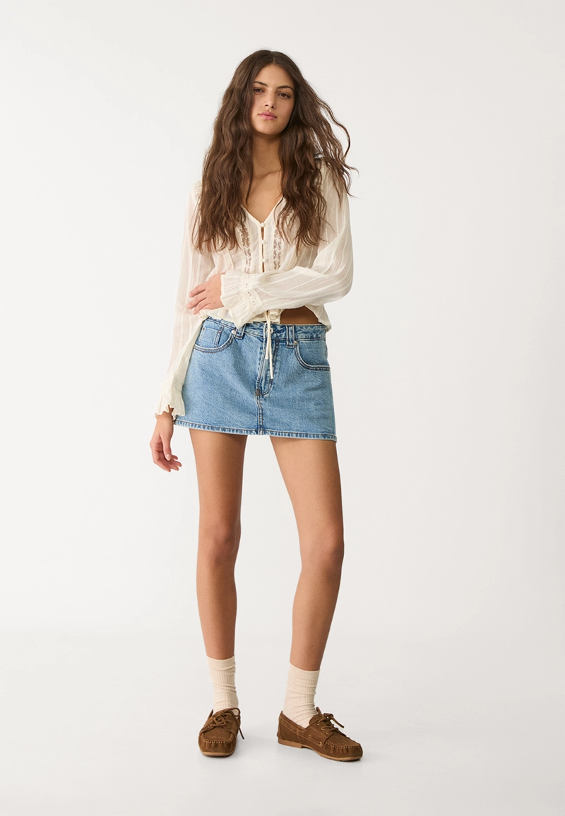 Джинсовая юбка-брюки D62