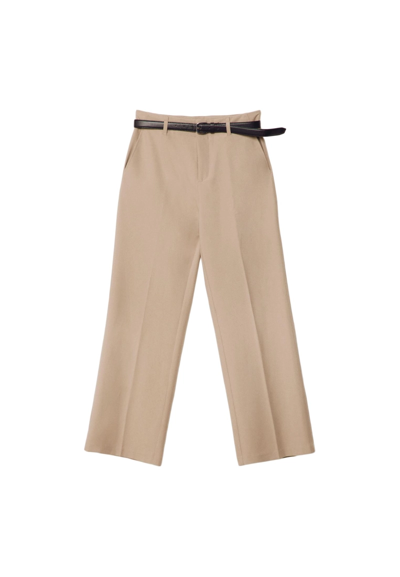 Прямые струящиеся брюки с поясом