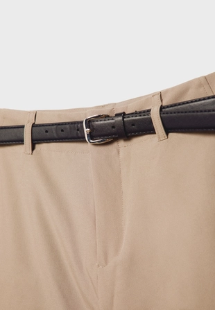 Прямые струящиеся брюки с поясом- Заказать в России