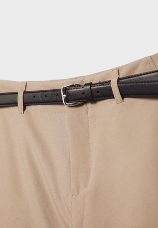 Прямые струящиеся брюки с поясом- Заказать в России