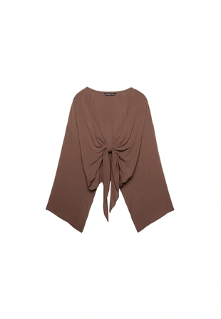 Легкая блузка с узлом- Заказать в России