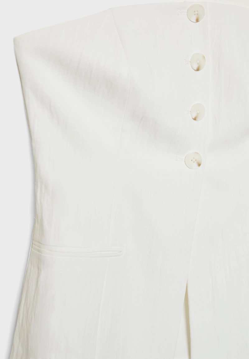 Топ-бюстье из рельефной ткани с пуговицами