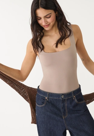 Боди из полиамида с квадратным вырезом- Заказать в России