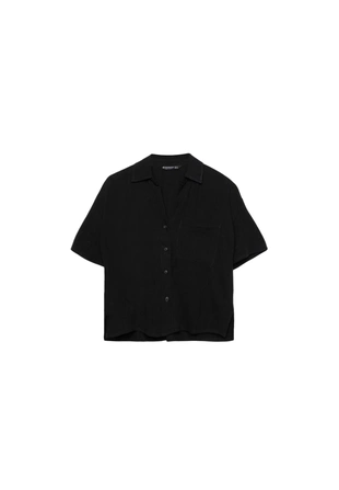 Dark blue|2006/741 - Stradivarius Рубашка с короткими рукавами из льна