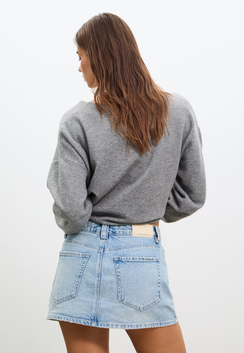 D62 Джинсовая юбка-шорты