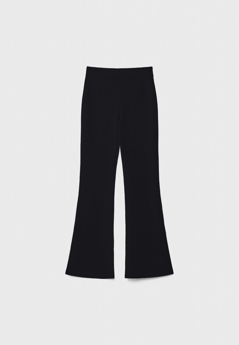 Брюки клеш из гладкого трикотажа