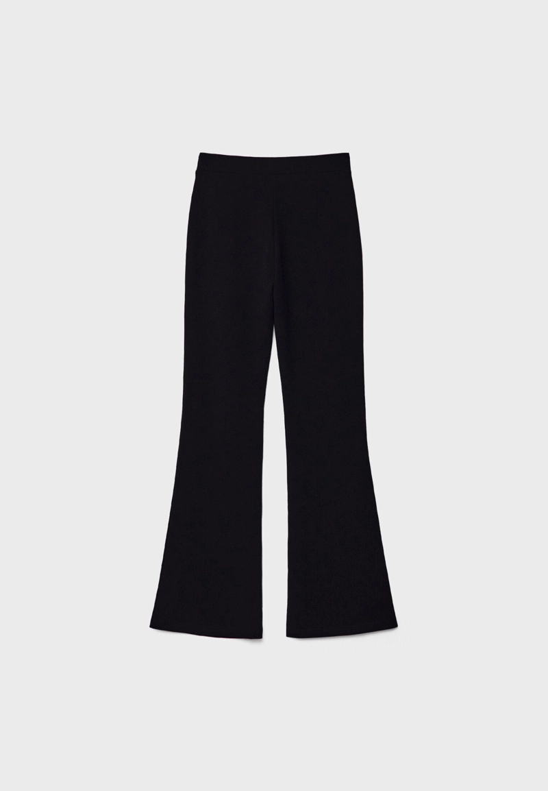 Брюки клеш из гладкого трикотажа