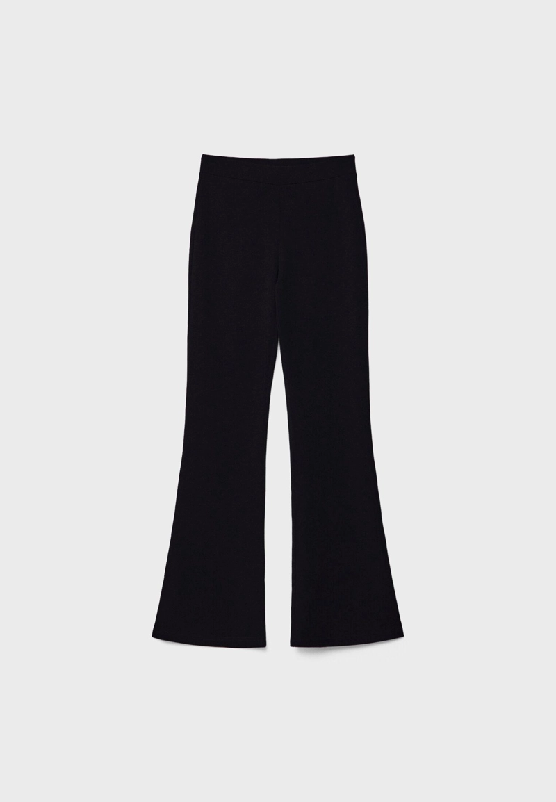 Брюки клеш из гладкого трикотажа