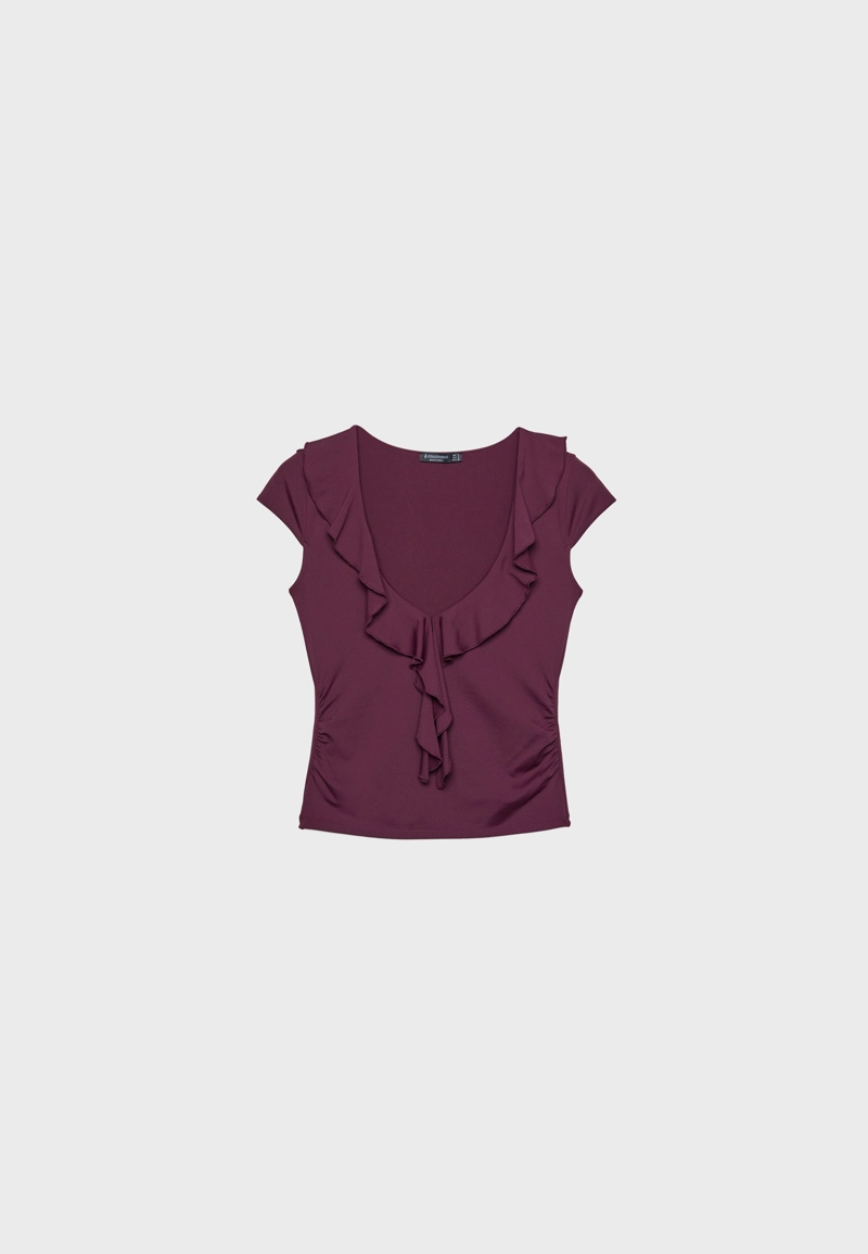 Топ из полиамида с оборками