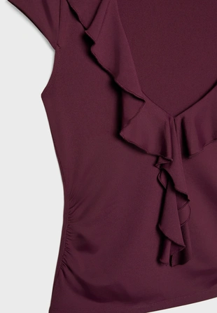 Топ из полиамида с оборками- Заказать в России