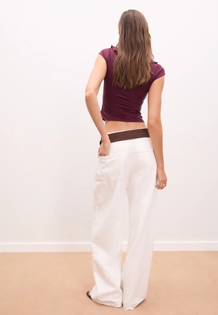 Топ из полиамида с оборками- Заказать в России