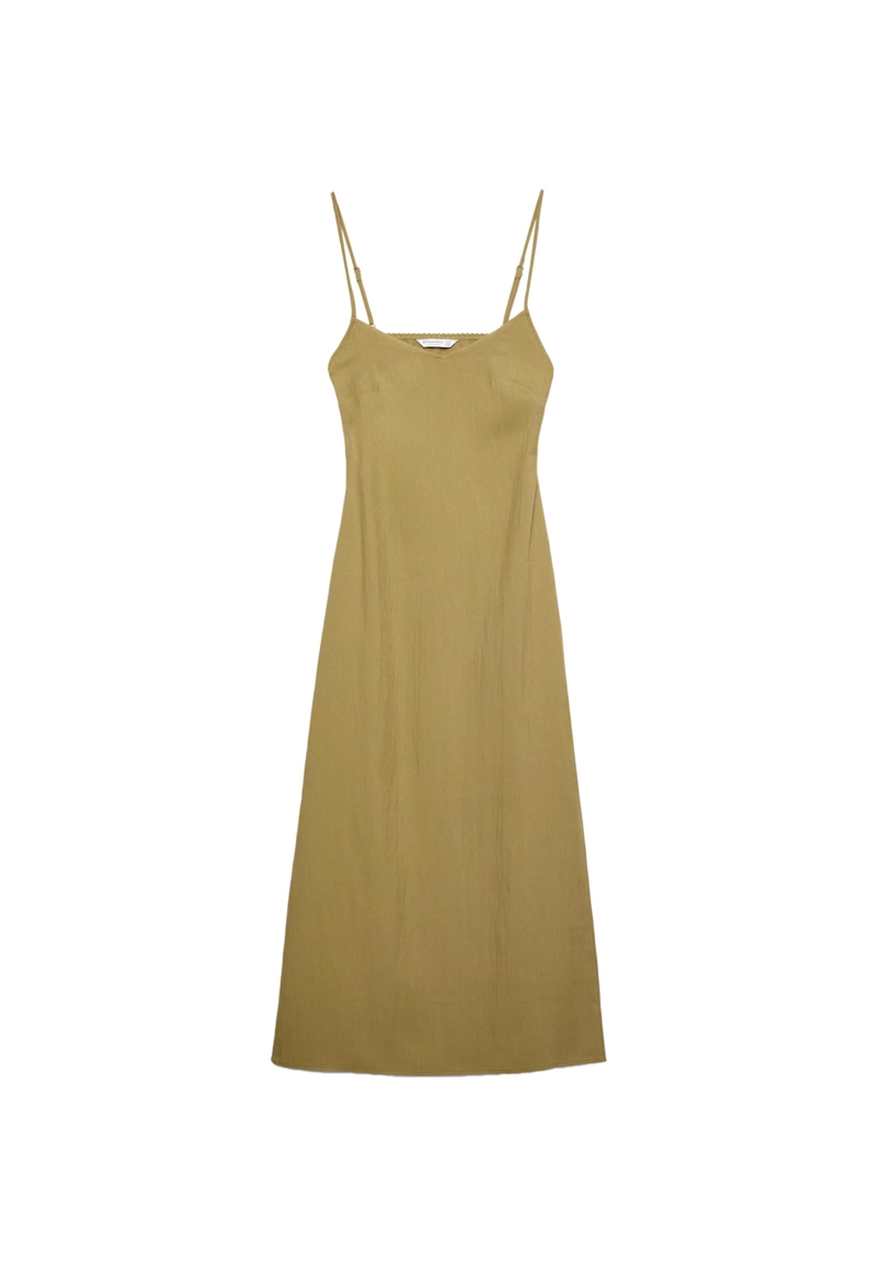 Длинное платье на бретельках с текстурой