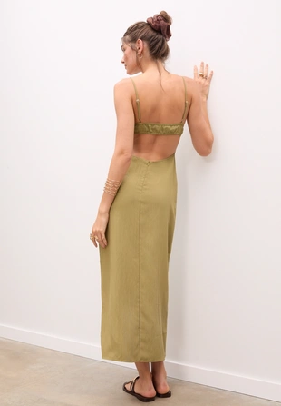 Длинное платье на бретельках с текстурой- Заказать в России