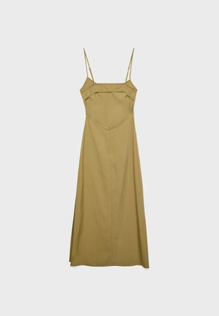 Длинное платье на бретельках с текстурой- Заказать в России