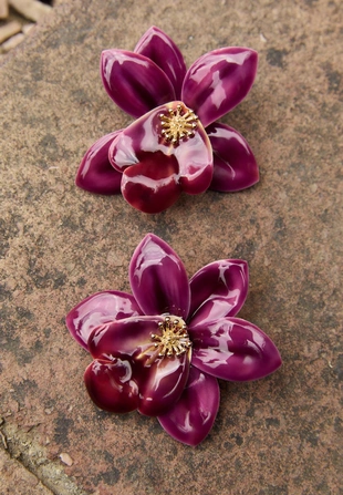Серьги в виде цветка орхидеи- Заказать в России