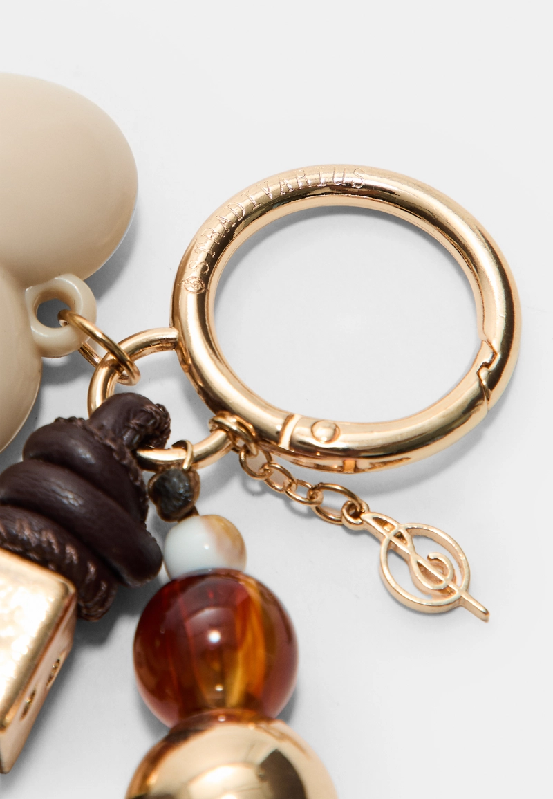 Брелок-подвеска в форме сердца с бусинами