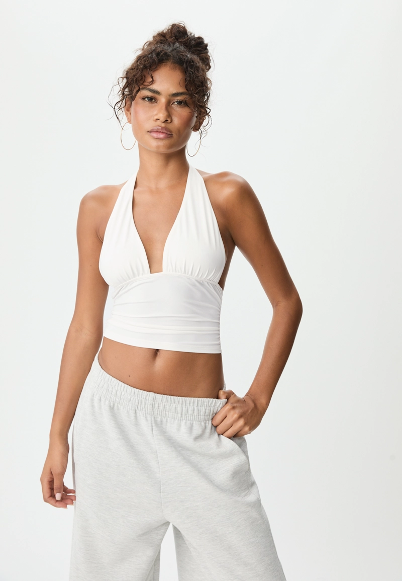 Футболка халтер со сборками