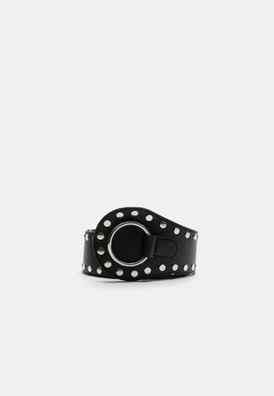 Широкий ремень с заклепками- Заказать в России