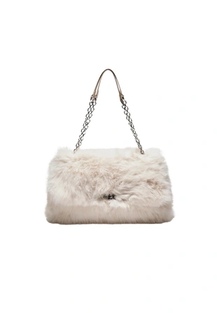 Прямоугольная сумка через плечо из искусственного меха- Заказать в России