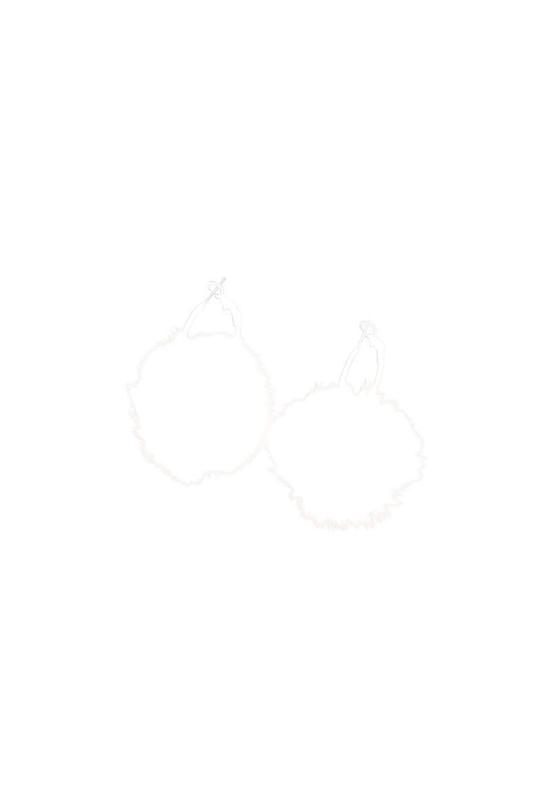 Мини-серьги-кольца с помпоном из искусственного меха