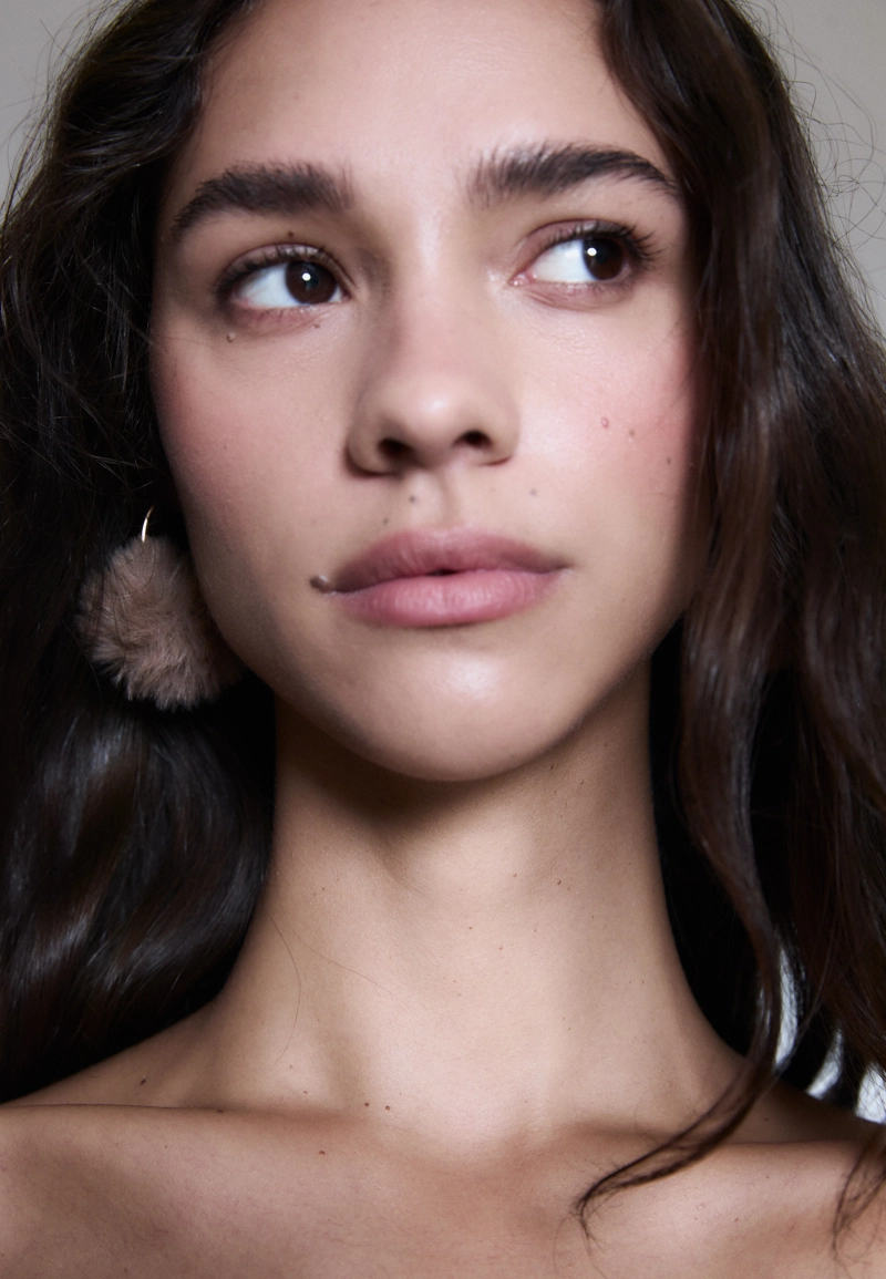 Мини-серьги-кольца с помпоном из искусственного меха