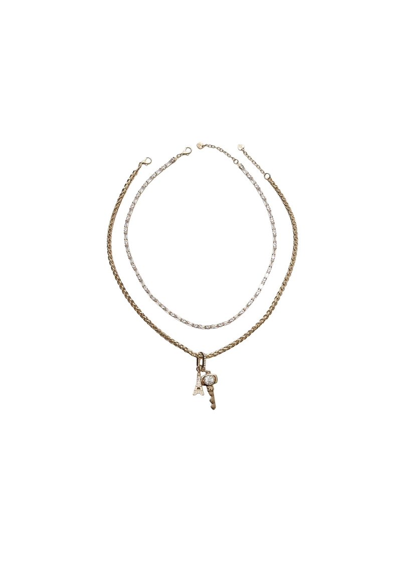 Набор из 2 колье с блестящей отделкой и подвесками