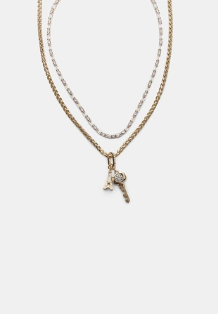 Набор из 2 колье с блестящей отделкой и подвесками- Заказать в России