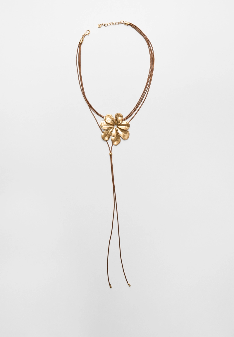 Ожерелье-шнурок с цветком