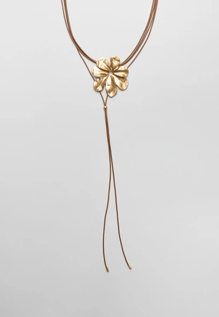 Ожерелье-шнурок с цветком- Заказать в России