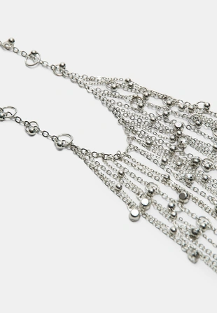 Ожерелье-каскад с бусинами- Заказать в России