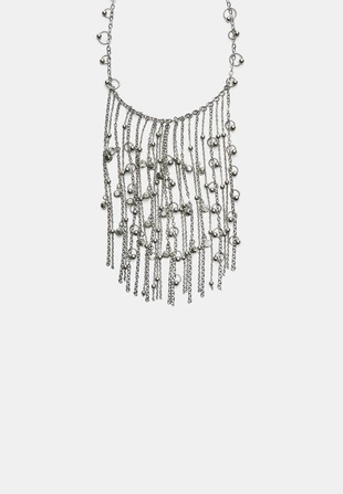 Ожерелье-каскад с бусинами- Заказать в России