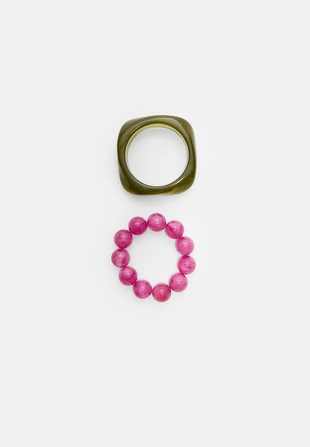 Набор из 2 комбинированных браслетов с бусинами- Заказать в России