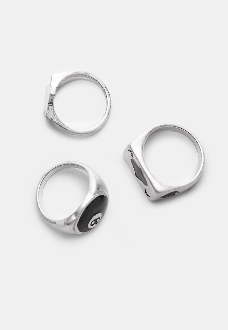 Набор из 3 комбинированных колец