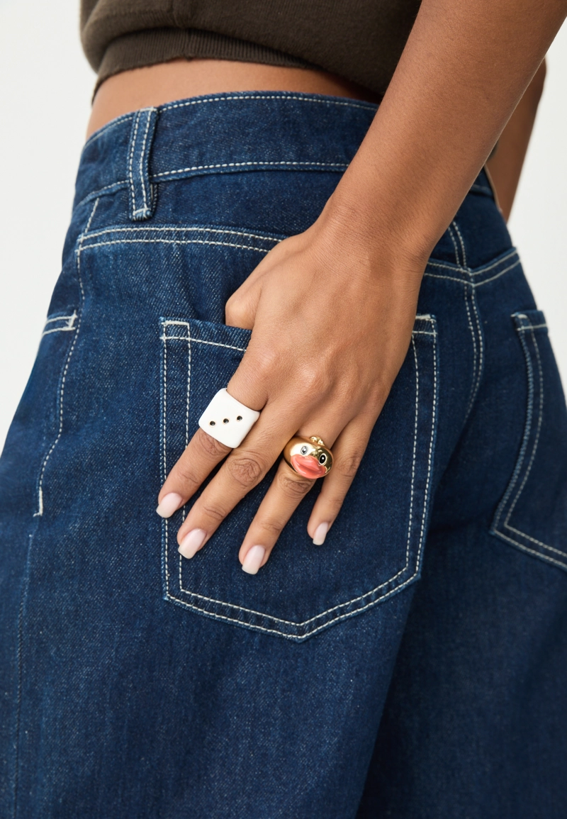 Набор из 2 колец: кубик и уточка