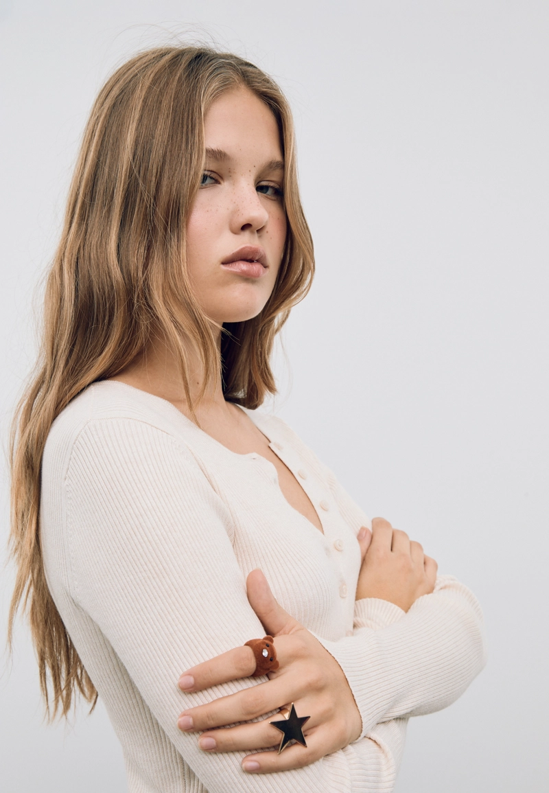 Набор из 2 колец с медведем и звездой