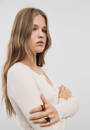 Набор из 2 колец с медведем и звездой- Заказать в России