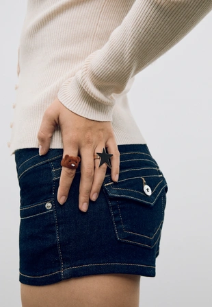 Набор из 2 колец с медведем и звездой- Заказать в России