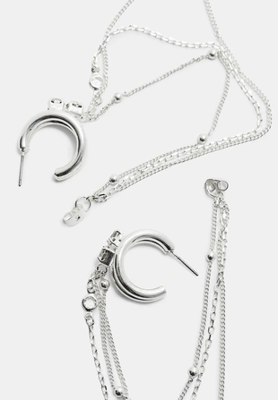 Длинные серьги с кольцами и цепочками- Заказать в России